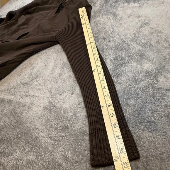Anatomie Women Brown Field Jacket Ribbed Knit Sleeves Small Utility - Picture 8 of 8